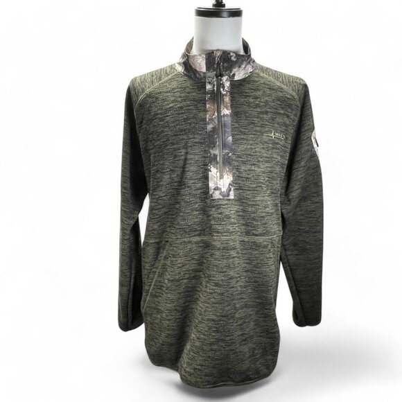 Habit Men's Scent Factor Fleece 1/4 Zip Pullover Ivy Green/Camo Size 2XL - Picture 1 of 16